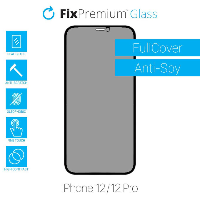 FixPremium Privacy Anti-Spy Glass - Tempered Glass for iPhone 12 & 12 Pro