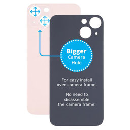 Apple iPhone 13 - Rear Housing Glass with Bigger Camera Hole (Pink)