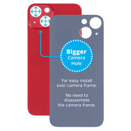 Apple iPhone 13 - Rear Housing Glass with Bigger Camera Hole (Red)