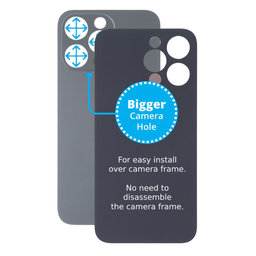 Apple iPhone 13 Pro - Rear Housing Glass with Bigger Camera Hole (Graphite)