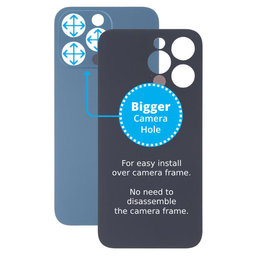 Apple iPhone 13 Pro - Rear Housing Glass with Bigger Camera Hole (Blue)
