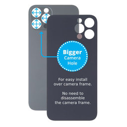 Apple iPhone 13 Pro Max - Rear Housing Glass with Bigger Camera Hole (Graphite)