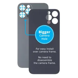 Apple iPhone 13 Pro Max - Rear Housing Glass with Bigger Camera Hole (Graphite)