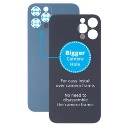 Apple iPhone 13 Pro Max - Rear Housing Glass with Bigger Camera Hole (Blue)