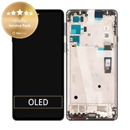 Motorola Edge 20 XT2143 - LCD Display + Touch Screen + Frame (Frostred Grey) - 5D68C19192 Genuine Service Pack