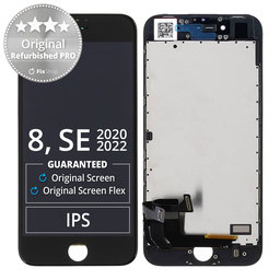 Apple iPhone 8, SE (2020), SE (2022) - LCD Display + Touch Screen + Frame (Black) Original Refurbished PRO
