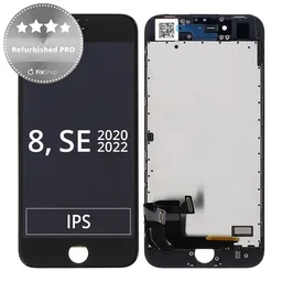 Apple iPhone 8, SE (2020), SE (2022) - LCD Display + Touch Screen + Frame (Black) Refurbished PRO