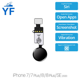 Apple iPhone 7, 7 Plus, 8, 8 Plus, SE (2020), SE (2022) - Home Button YF (Space Gray, Black)