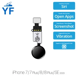 Apple iPhone 7, 7 Plus, 8, 8 Plus, SE (2020), SE (2022) - Home Button YF (Space Gray, Black)