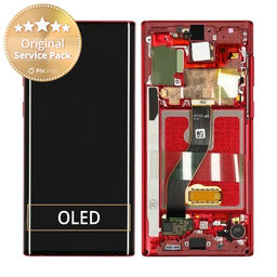 Samsung Galaxy Note 10 - LCD Display + Touch Screen + Frame (Aura Red) - GH82-20818E Genuine Service Pack