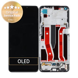 Oppo A94 5G CPH2211 - LCD Display + Touch Glass + Frame (Black) - O-4907425 Genuine Service Pack