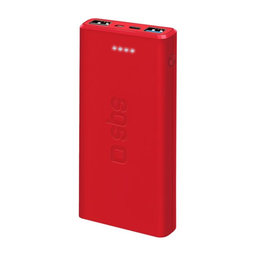 SBS - PowerBank 10 000 mAh, 2x USB 2,1A, red