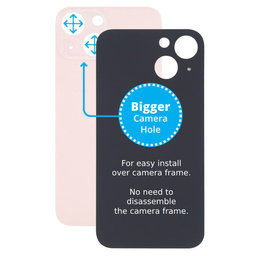 Apple iPhone 13 Mini - Rear Housing Glass with Bigger Camera Hole (Pink)