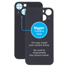 Apple iPhone 13 Mini - Rear Housing Glass with Bigger Camera Hole (Midnight)