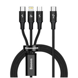 Baseus - Cable - USB-C 3in1 (USB-C, Lightning, Micro-USB) (1.5m), black