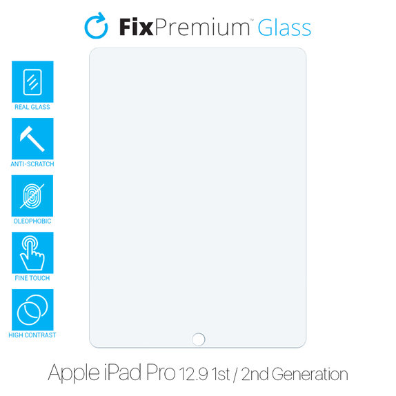 FixPremium Glass - Tempered Glass for Apple iPad Pro 12.9" (1st Gen 2015, 2nd Gen 2017)