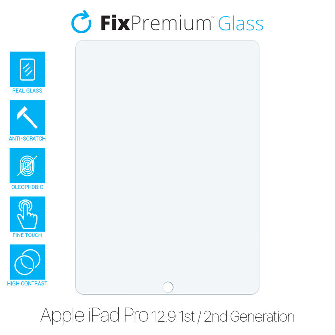 FixPremium Glass - Tempered Glass for Apple iPad Pro 12.9" (1st Gen 2015, 2nd Gen 2017)