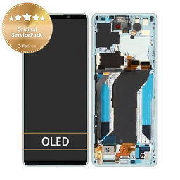 Sony Xperia 1 IV XQCT54 - LCD Display + Touch Screen + Frame (White) - A5046145A Genuine Service Pack