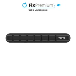 TOPK - Cable Organizer - Holder for 7 Cables, black