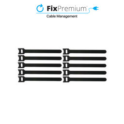 FixPremium - Cable Organizer - Cable Ties - Set of 10, black