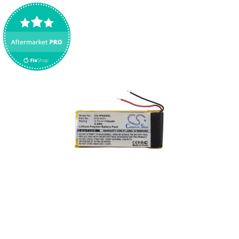 5-Pack Replacement Battery For IPod Nano 6th Generation (A1366) - 110mAh  616-0531 Battery IPod Nano 6th Generation