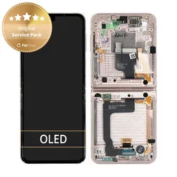 Samsung Galaxy Z Flip 4 F721B - LCD Display + Touch Screen + Frame (Pink Gold) - GH82-29440C, GH82-30238C, GH82-30239C, GH82-29441C Genuine Service Pack