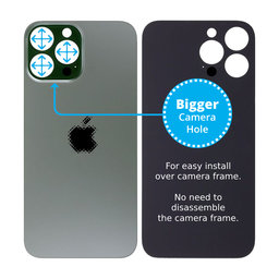 Apple iPhone 13 Pro Max - Rear Housing Glass with Bigger Camera Hole (Alpine Green)