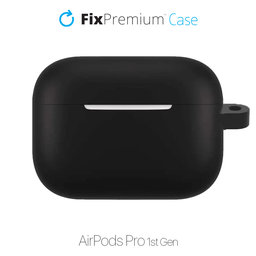 FixPremium - Silicone Case with Carabiner for AirPods Pro, black