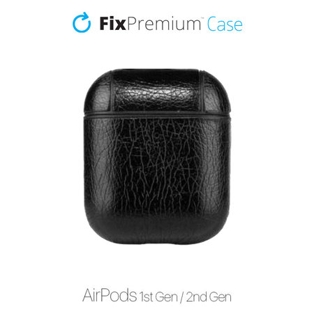 FixPremium - Artificial Leather Case for AirPods 1 & 2, black