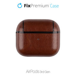 FixPremium - Artificial Leather Case for AirPods 3, brown