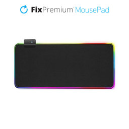FixPremium - Mouse & KeyBoard Pad with RGB, 90x40cm, black