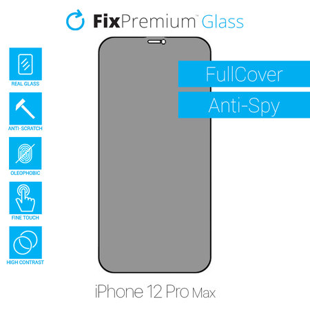 FixPremium Privacy Anti-Spy Glass - Tempered Glass for iPhone 12 Pro Max