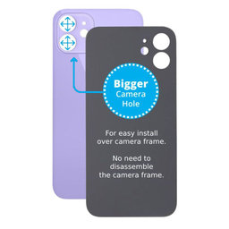 Apple iPhone 12 - Rear Housing Glass with Bigger Camera Hole (Purple)