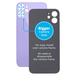 Apple iPhone 12 Mini - Rear Housing Glass with Bigger Camera Hole (Purple)