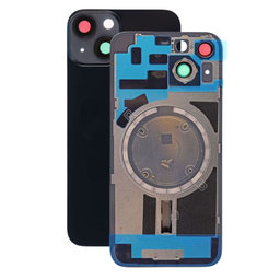 Apple iPhone 14 - Rear Housing Glass + Camera Lens + Metal Plate + Magsafe Magnets (Midnight)