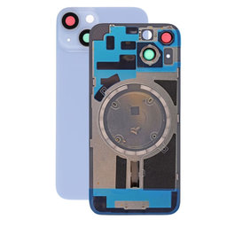 Apple iPhone 14 - Rear Housing Glass + Camera Lens + Metal Plate + Magsafe Magnets (Blue)