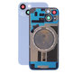 Apple iPhone 14 - Rear Housing Glass + Camera Lens + Metal Plate + Magsafe Magnets (Blue)