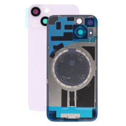 Apple iPhone 14 - Rear Housing Glass + Camera Lens + Metal Plate + Magsafe Magnets (Purple)