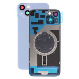 Apple iPhone 14 Plus - Rear Housing Glass + Camera Lens + Metal Plate + Magsafe Magnets (Blue)