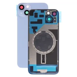 Apple iPhone 14 Plus - Rear Housing Glass + Camera Lens + Metal Plate + Magsafe Magnets (Blue)