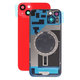 Apple iPhone 14 Plus - Rear Housing Glass + Camera Lens + Metal Plate + Magsafe Magnets (Red)