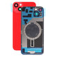 Apple iPhone 14 Plus - Rear Housing Glass + Camera Lens + Metal Plate + Magsafe Magnets (Red)