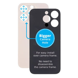 Apple iPhone 14 Pro - Rear Housing Glass with Bigger Camera Hole (Gold)