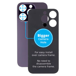 Apple iPhone 14 Pro - Rear Housing Glass with Bigger Camera Hole (Deep Purple)