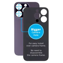 Apple iPhone 14 Pro - Rear Housing Glass with Bigger Camera Hole (Deep Purple)