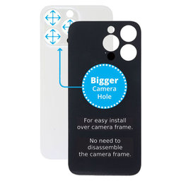 Apple iPhone 14 Pro Max - Rear Housing Glass with Bigger Camera Hole (Silver)