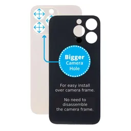 Apple iPhone 14 Pro Max - Rear Housing Glass with Bigger Camera Hole (Gold)