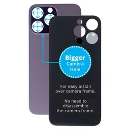 Apple iPhone 14 Pro Max - Rear Housing Glass with Bigger Camera Hole (Deep Purple)