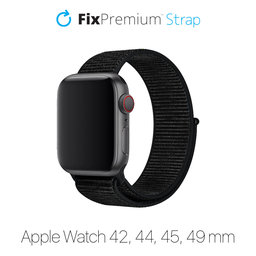 FixPremium - Nylon Strap for Apple Watch (42, 44, 45 & 49mm), black