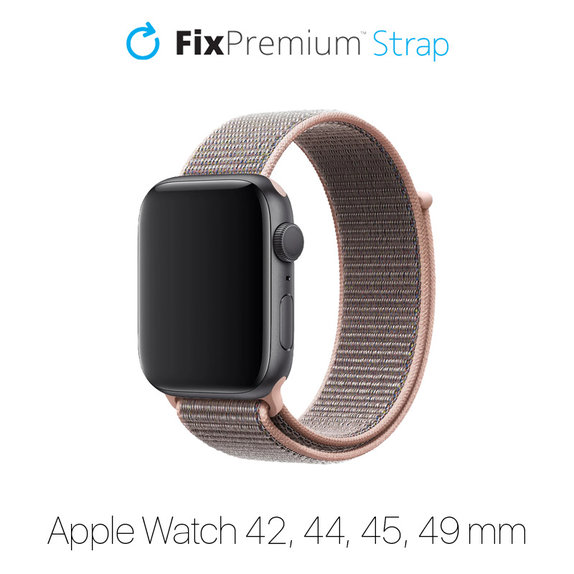 FixPremium - Nylon Strap for Apple Watch (42, 44, 45 & 49mm), pink